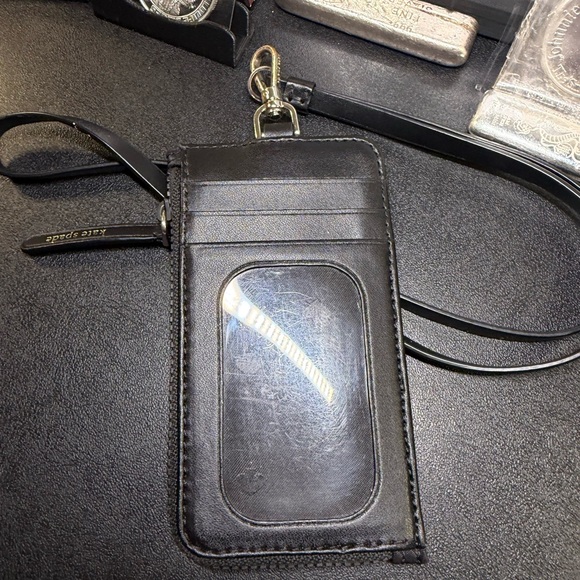 Kate Spade Black Phone Holster with Gold Detail